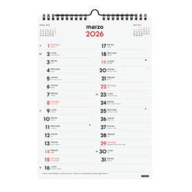 Calendarios murales y sobremesa CALENDARIO (2026) FINOCAM PARED MENSUAL PARA ESCRIBIR COLUMNAS M 210x300