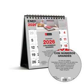 Calendarios murales y sobremesa CALENDARIO (2026) MIQUELRIUS SOBREMESA BASIC MENSUAL NUMEROS GRANDES 140x150
