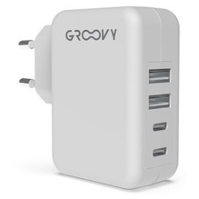 Alimentación CARGADOR GROOVY DE PARED 2xUSB + 2xUSB-C ALTO RENDIMIENTO 4