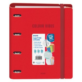 Carpebloc CARPEBLOC DOHE COLOUR VIBES A4 POLYFOAM 4 ANILLAS MIXTAS 35 mm con RECAMBIO 100hj. 90gr. CUADRIC.5x5 ROJO