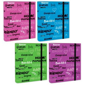 Carpebloc CARPEBLOC MARIOLA UNI 4 an.40mm  con REC. 100 hj. CUADRIC.4x4 90g SURTIDO FRASES  EXPOSITOR DE 10