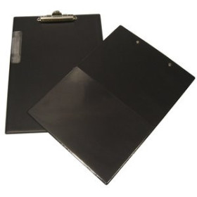 Carpetas con pinza portablocs CARPETA con PINZA PORTABLOCS SARO PVC Fº con BOLSILLO y PORTABOLIG. NEGRO