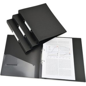 Carpetas de anillas CARPETA de ANILLAS RAPESCO PP A4 2 an.35mm  NEGRO PACK de 4
