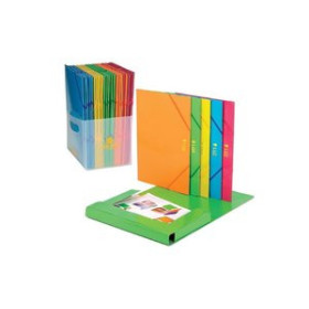 Carpetas de gomas CARPETA de GOMAS y SOLAPAS CARCHIVO CARTON PRESPAN LUZ Fº FLUOR EXPOSITOR de 30