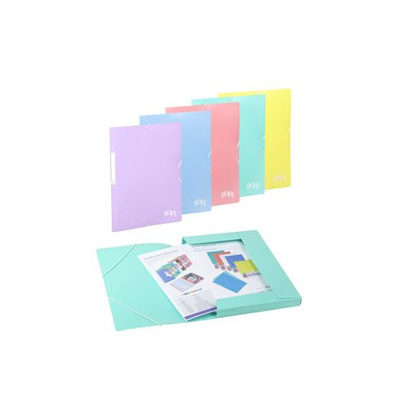 Carpetas de gomas CARPETA de GOMAS y SOLAPAS CARCHIVO SOFT PP Fº AZUL PASTEL