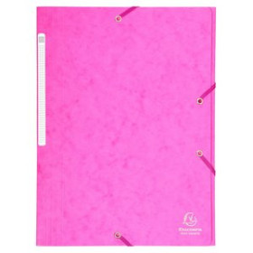 Carpetas de gomas CARPETA de GOMAS y SOLAPAS EXACOMPTA MAXI CARTON A4 con ETIQUETA FUCSIA
