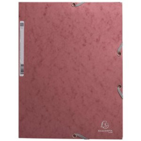 Carpetas de gomas CARPETA de GOMAS y SOLAPAS EXACOMPTA SKANDI CARTULINA A4 400g con ETIQUETA ROSA VIEJO