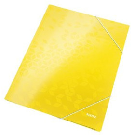 Carpetas de gomas CARPETA de GOMAS y SOLAPAS LEITZ WOW CARTON PLASTIFICADO A4 AMARILLO