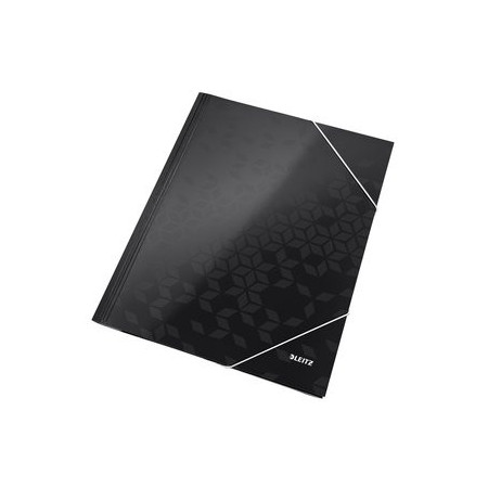 Carpetas de gomas CARPETA de GOMAS y SOLAPAS LEITZ WOW CARTON PLASTIFICADO A4 NEGRO