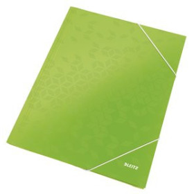 Carpetas de gomas CARPETA de GOMAS y SOLAPAS LEITZ WOW CARTON PLASTIFICADO A4 VERDE