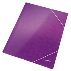 Carpetas de gomas CARPETA de GOMAS y SOLAPAS LEITZ WOW CARTON PLASTIFICADO A4 VIOLETA