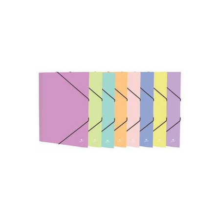 Carpetas de gomas CARPETA de GOMAS y SOLAPAS MARIOLA PASTEL CARTON FORRADO Fº EXPOSITOR DE 24 (8 col.)