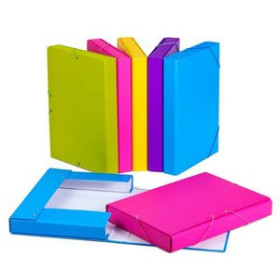 Carpetas de proyectos CARPETA de PROYECTOS CARCHIVO CARTON FORRADO FASHION Fº GOMAS 4 cm VIOLETA