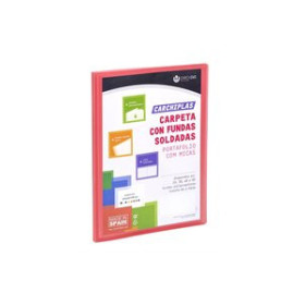 Carpetas de fundas (tarifarios) CARPETA FUNDAS (TARIFARIO) CARCHIVO PP CARCHIPLAS-BOOK FLEXIBLE CANGURO A4  20 F. ROJO