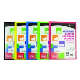 Carpetas de fundas (tarifarios) CARPETA FUNDAS (TARIFARIO) CARCHIVO PP CARCHIPLAS-BOOK FLEXIBLE CANGURO Fº  20 F. ROJO