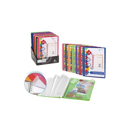 Carpetas de fundas (tarifarios) CARPETA FUNDAS (TARIFARIO) CARCHIVO REMOVE ESPIRAL PP A4 CANGURO con GOMA EXPOSITOR de 12