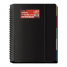 Carpetas de fundas (tarifarios) CARPETA FUNDAS (TARIFARIO) DOHE ESPIRAL PP EXTRAIBLE OPACO A4 30 F. NEGRO