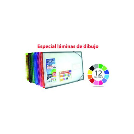 Carpetas de fundas (tarifarios) CARPETA FUNDAS (TARIFARIO) OFFICE BOX PP A3+ HORIZONTAL COLORLINE 20 F. SURTIDO (12 colores)