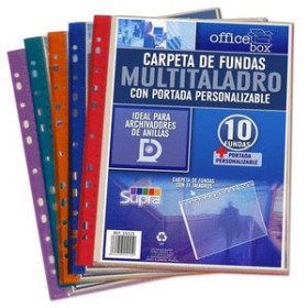 Carpetas de fundas (tarifarios) CARPETA FUNDAS (TARIFARIO) OFFICE BOX PP MULTITALADRO A4 10 F. SUPRA SURTIDO