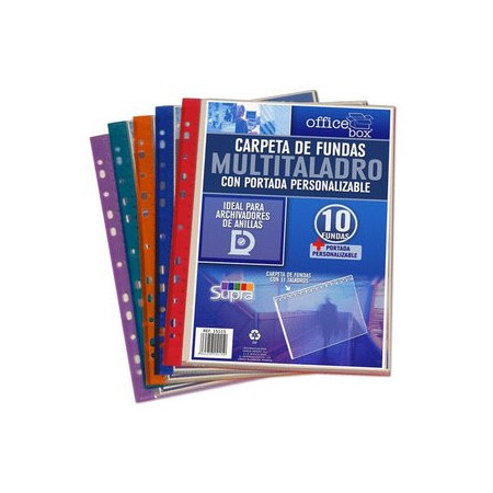 Carpetas de fundas (tarifarios) CARPETA FUNDAS (TARIFARIO) OFFICE BOX PP MULTITALADRO A4 10 F. SUPRA SURTIDO