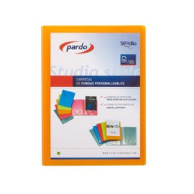 Carpetas de fundas (tarifarios) CARPETA FUNDAS (TARIFARIO) PARDO STUDIO STYLE PERSONALIZABLE PP A4 10 F. NARANJA