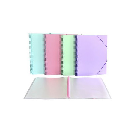 Carpetas de fundas (tarifarios) CARPETA FUNDAS (TARIFARIO) SENFORT PASTEL PP A4 con GOMA 20 F. SURTIDO DE 4