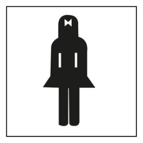 Señalización CARTEL ADHESIVO APLI 114X114 LAVABO SEÑORAS