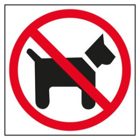 Señalización CARTEL ADHESIVO APLI 114X114 PROHIBIDO PERROS