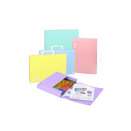 Carpetas de congresos y portadocumentos CARTERA MALETIN CON ASA CARCHIVO SOFT PP 4 CMS ROSA PASTEL