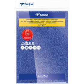 Cartulinas CARTULINA PURPURINA A4 SADIPAL 330g AZUL PAQUETE de 3