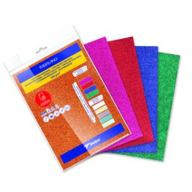 Cartulinas CARTULINA PURPURINA A4 SADIPAL 330g SURTIDO COLORES INTENSO PAQUETE de 5