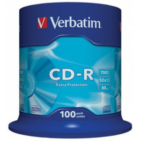 CD CD-ROM VERBATIM 700MB 48x SPINDLE 100 DATALIFE (Incluye Canon LPI de 0.80 )