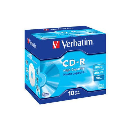 CD CD-ROM VERBATIM 800MB 40x JEWEL CASE 10 (Incluye Canon LPI de 0.80 )