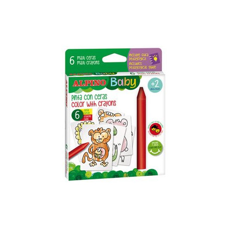 Ceras de colores CERAS ALPINO BABY LA JUNGLA ESTUCHE DE 6