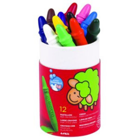 Ceras de colores CERAS GIOTTO BEBE BOTE DE 12 ud. EXPOSITOR DE 6