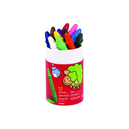 Ceras de colores CERAS GIOTTO BEBE BOTE DE 12 ud. EXPOSITOR DE 6