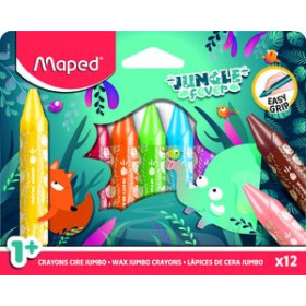 Ceras de colores CERAS MAPED JUNGLE FEVER JUMBO ESTUCHE de 12