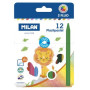 Ceras de colores CERAS MILAN PLASTIPASTEL REDONDOS CAJA de 12 (2 colores fluor)