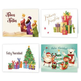 Tarjetas postales navideñas CHRISTMAS ARGUVAL MINICARD 90x66 SURTIDO EXP. 100 (4 mod.)