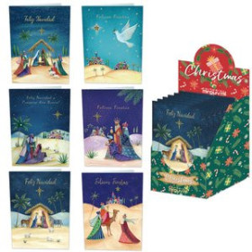 Tarjetas postales navideñas CHRISTMAS ARGUVAL NACIMIENTO 3D 133x191 SURTIDO EXP. 48 (6 mod.)