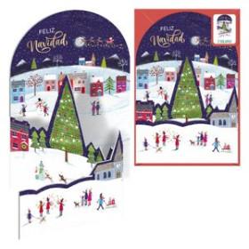Tarjetas postales navideñas CHRISTMAS DOHE ESCENAS DESPLEGABLES 115x170 MAÑANA DE NAVIDAD