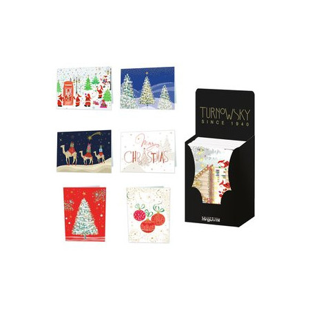 Tarjetas postales navideñas CHRISTMAS TURNOWSKY 118x167 SURTIDO EXPOSITOR DE 48 (12 diseños)