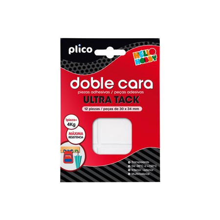 Cintas adhesivas doble cara CINTA ADHESIVA DOBLE CARA PLICO PIEZAS PRECORTADAS 30x34 ULTRA TACK
