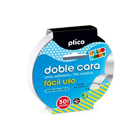 Cintas adhesivas doble cara CINTA ADHESIVA DOBLE CARA PLICO rollo 50x12/18 FACIL USO