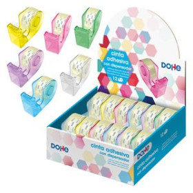 Dispensadores de cinta adhesiva CINTA ADHESIVA rollo 18x20 con DISPENSADOR EXPOSITOR de 12