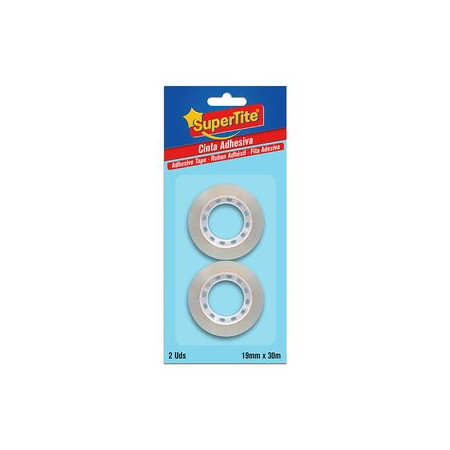 Cintas adhesivas CINTA ADHESIVA SUPERTITE TRANSPARENTE rollo 30x19 BLISTER DE 2