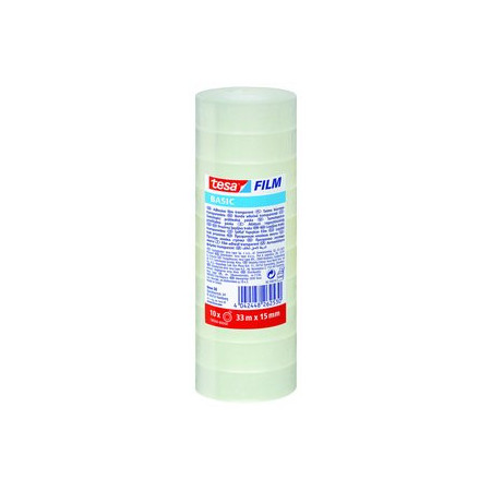 Cintas adhesivas CINTA ADHESIVA TESA BASIC TRANSPARENT rollo 33x15 TORRE de 10