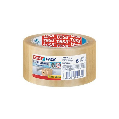 Cintas de embalaje CINTA de EMBALAJE TESA PVC EXTRA FUERTE LISO rollo 66x50 TRANSPARENTE
