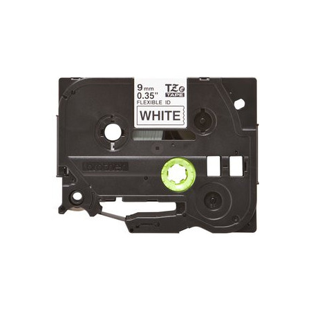Cintas de rotular CINTA de ROTULAR BROTHER LAMINADA FLEXIBLE 8m 9mm NEGRO sobre BLANCO
