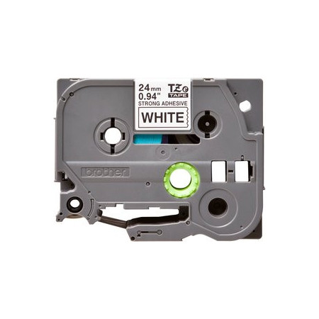 Cintas de rotular CINTA de ROTULAR BROTHER LAMINADA SUPER ADHESIVA 8m 24mm NEGRO sobre BLANCO